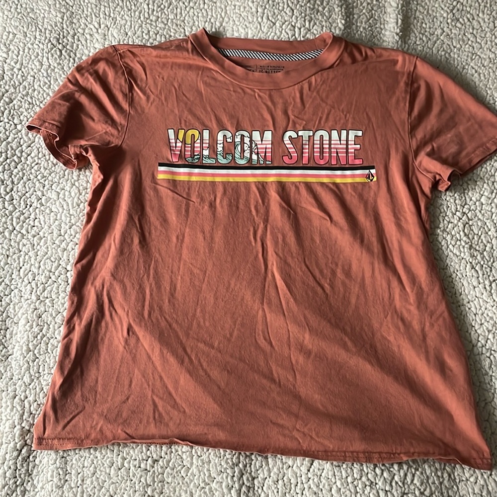 Volcom Stone Small 4/6 Burnt Orange Organic Cotton Shirt